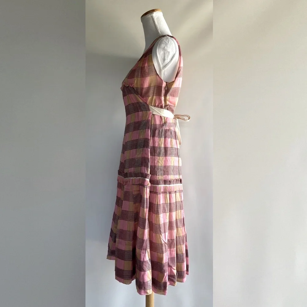 Prada Pink Plaid Pinafore Dress - sz 46(IT) - Picture 3 of 9